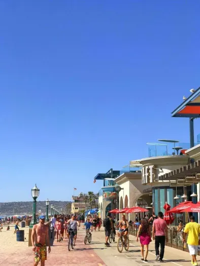 Mission Beach boardwalk on a summer's day!