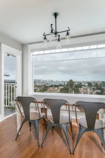 Enjoy scenic views while dining in comfort.