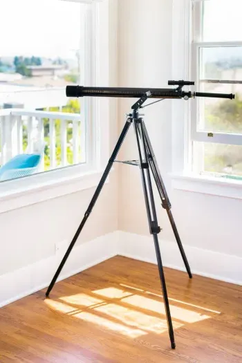 Enjoy stargazing with a telescope provided.