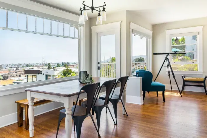 Enjoy the view while chatting in comfort.