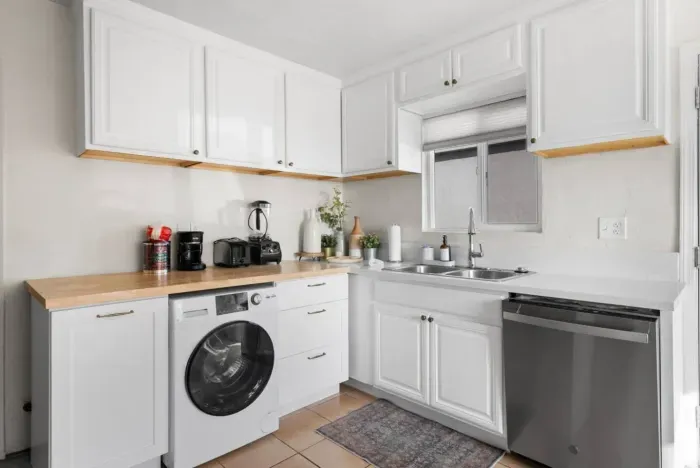 Spacious open-concept kitchen area