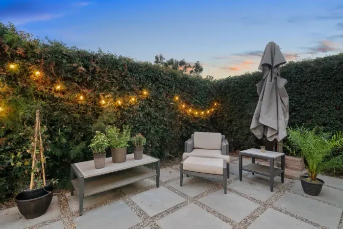 Relaxing backyard with chairs