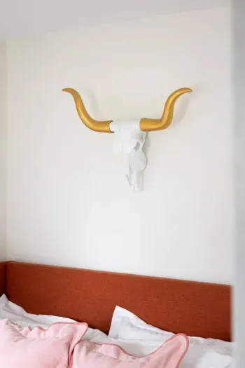 Bold Southwestern decor adds character and charm to the bedroom.