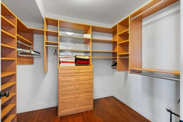 Bedroom 1 has a spacious walk-in wardrobe
