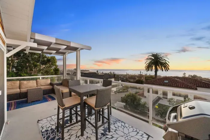 BBQ grill on view deck, perfect for outdoor dining.