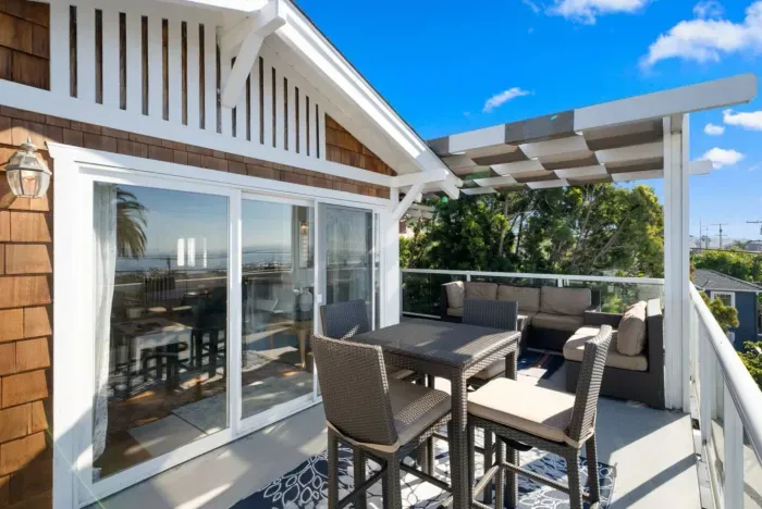 Sunny deck with ocean views