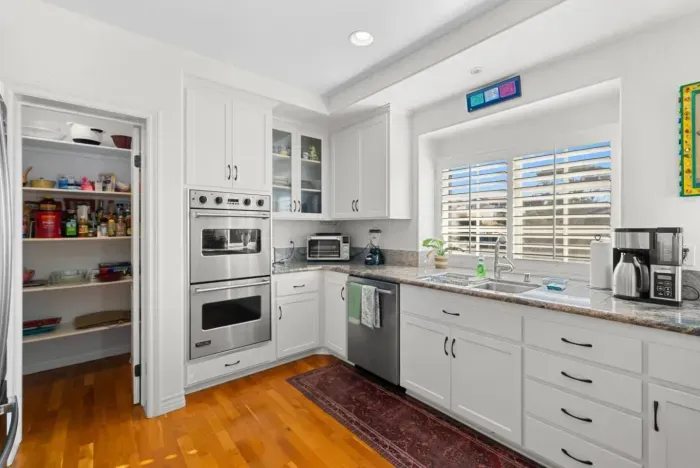 Bright kitchen with pantry