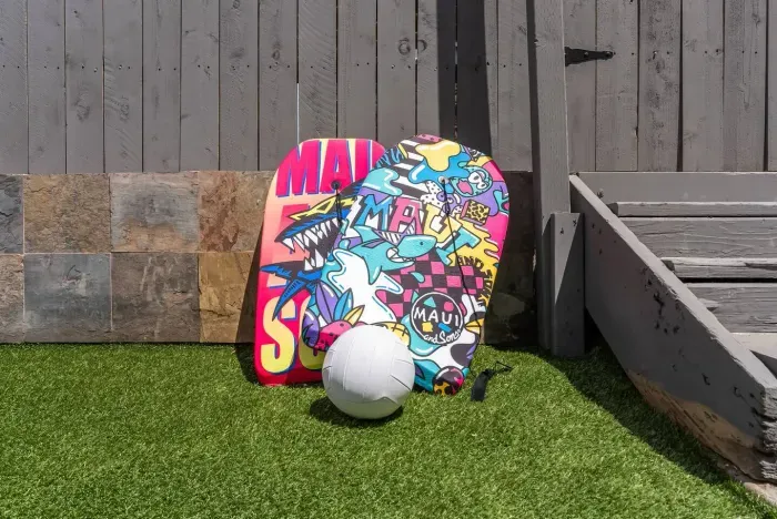 Colorful beach gear ready for fun in the sun.