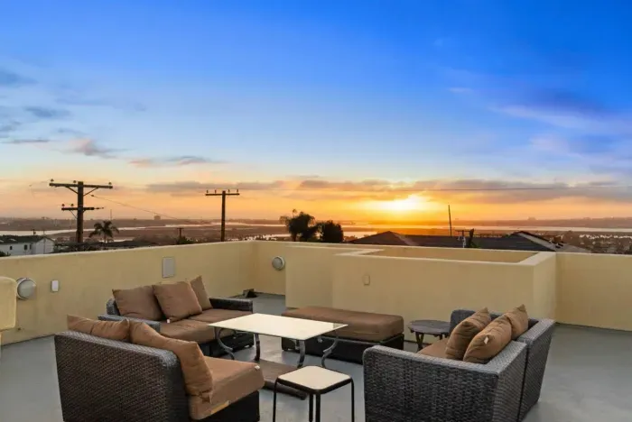 Spacious rooftop for entertaining and panoramic views.