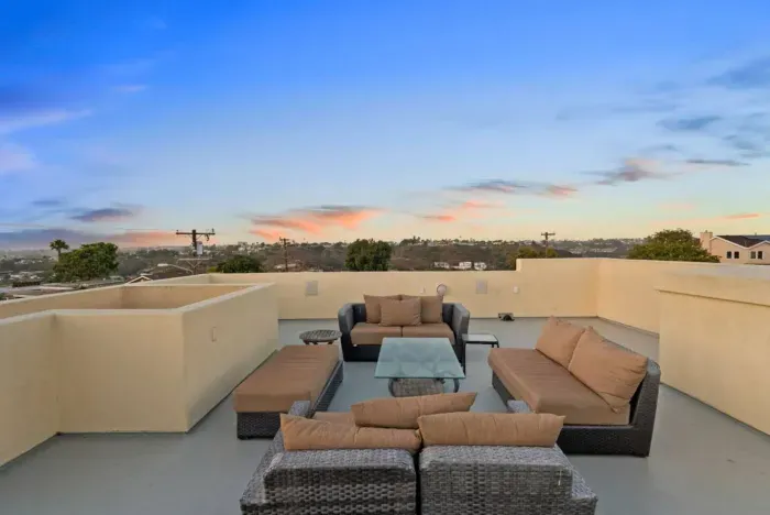 Comfortable couch for relaxing and lounging.