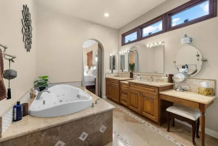 Relaxing tub for a soothing bath experience.