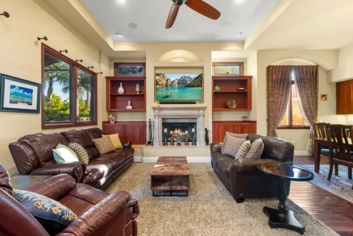 Living room with premium sound system experience.