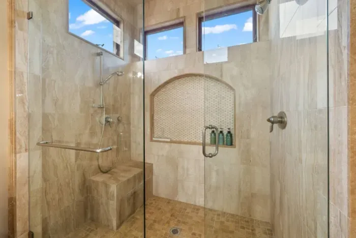 Modern shower with refreshing, spacious design.