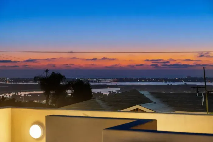 Bay views illuminated by night’s tranquility.