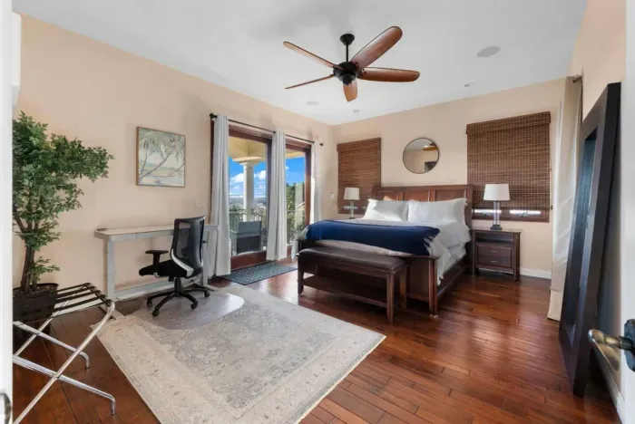 Bedroom 1 features a luxurious king bed.