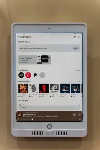 Smart home control system with music options.