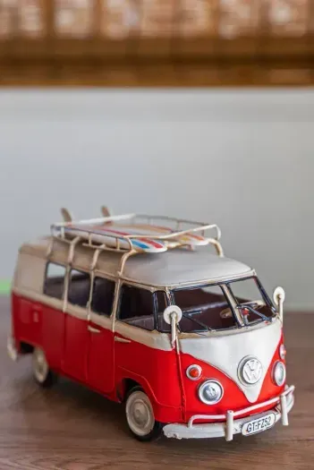 Mini surf van model sets a playful coastal tone