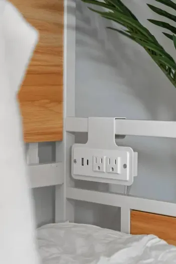 Hidden outlet nook blending form with function