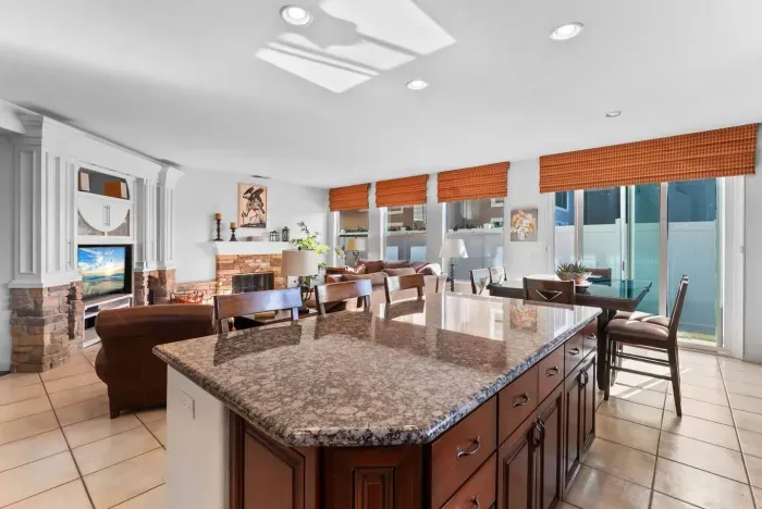 Skylit dining space brightens the heart of the home