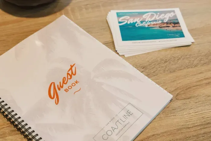 Sign our guestbook and take a postcard to remember your stay!