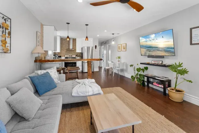 Relaxed coastal living —spacious open-concept design perfect for gathering, lounging, and unwinding after a day at the beach.