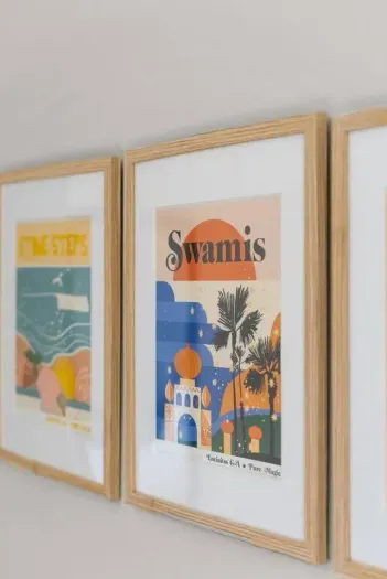 Local surf culture meets art ‍♂️—colorful prints celebrate the magic of Encinitas and its iconic beaches.