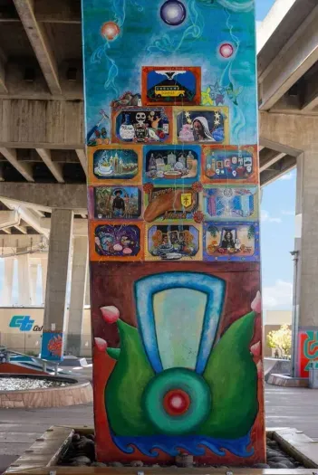 Just one block from the home, Chicano Park showcases famous murals by renowned Chicano artists.