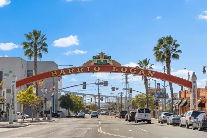 Iconic Barrio Logan sign welcomes you to this vibrant neighborhood.