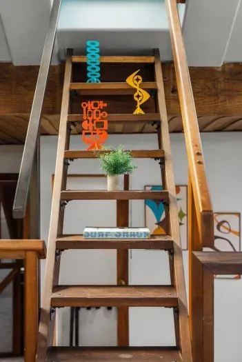 Funky retro accents create a surf shack vibe.