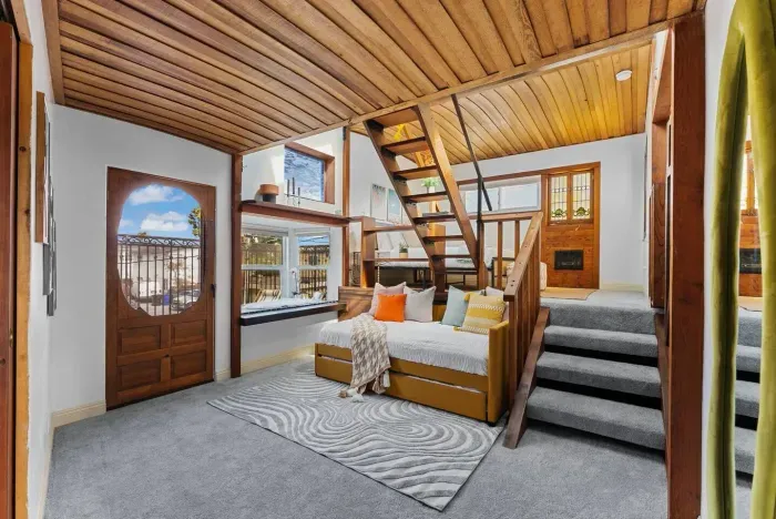 Cozy nook with surf shack character.