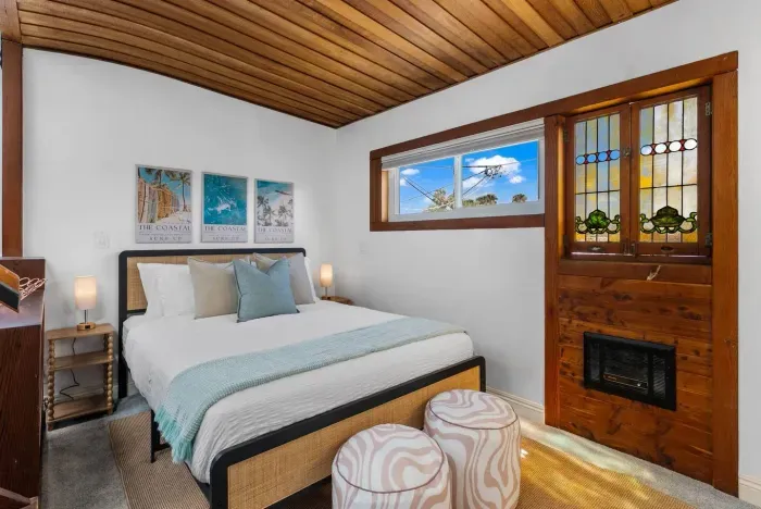 Unique queen room with character.