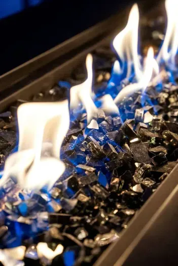 Cozy evenings come alive with the glow of the fire pit.