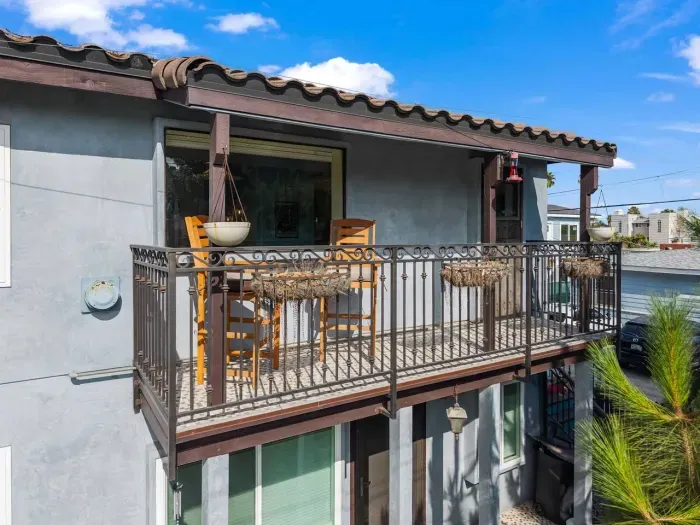 Outdoor seating with neighborhood views.