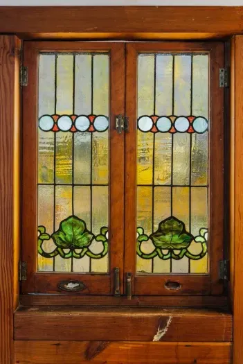 Original stained glass adds character and history.