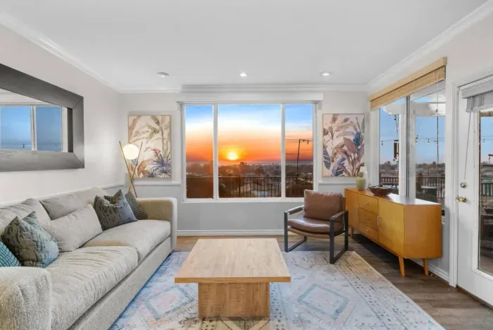 Sunset views from the living room