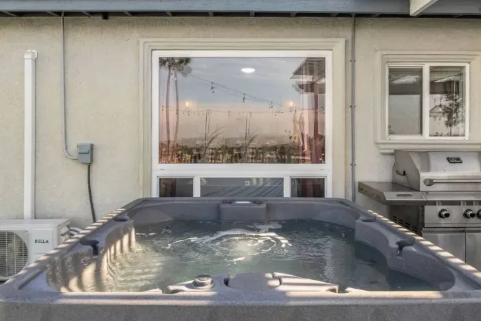 Soak and relax in your private hot tub oasis.