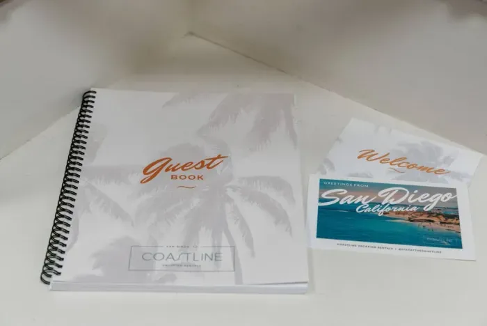 Personalized guestbook for memorable stays.