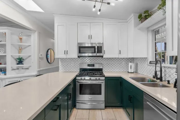 Stylish kitchen with modern touches.