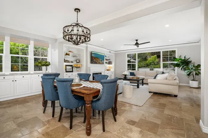 Dining area in the kitchen seats six
