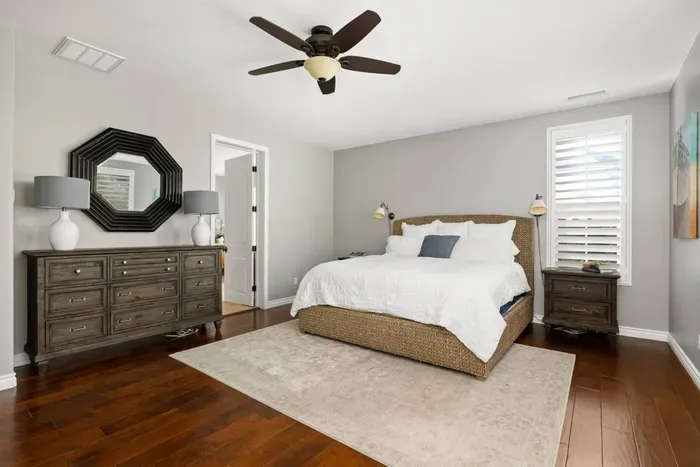 The primary bedroom features a King bed with an ensuite bathroom