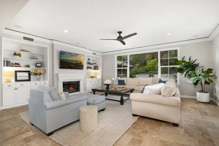 Gather with your crew in the living area attached to the kitchen and dining