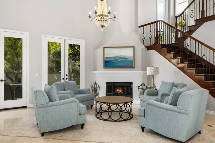 Formal living with four club chairs