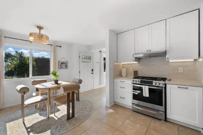 Sunny dining and kitchen