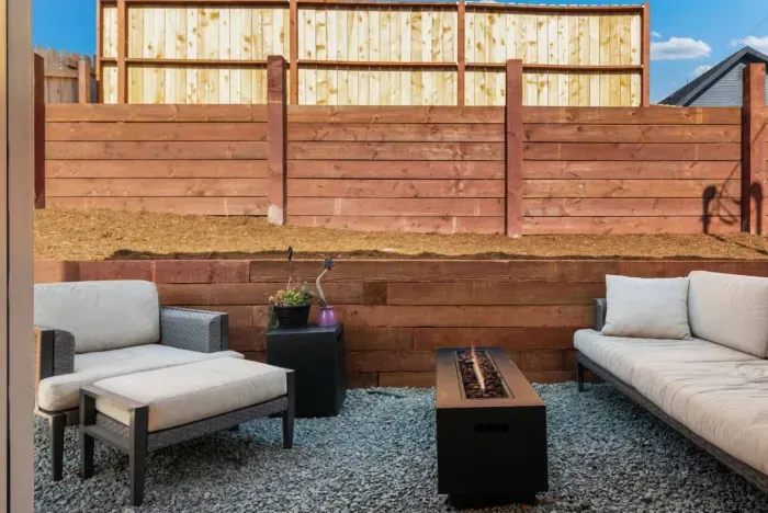 Comfortable seating in backyard