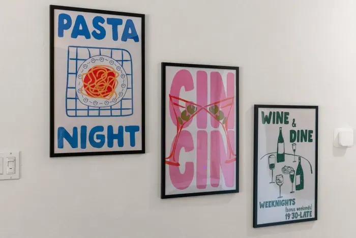 Fun wall art celebrating Italian culture and local vibes