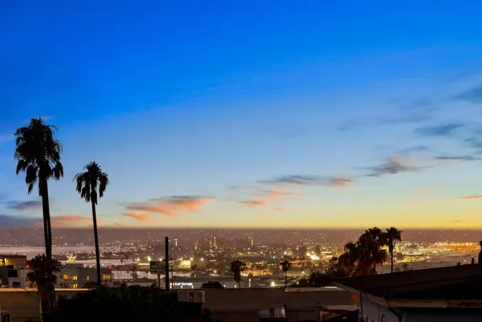 Views of San Diego Bay stretching to the horizon