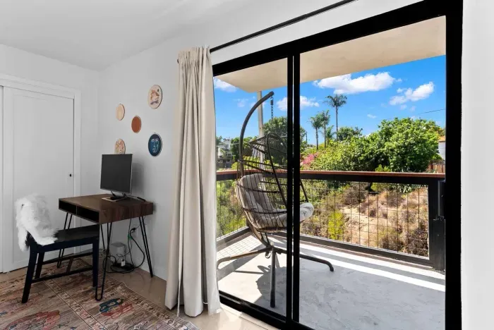 Workstation with natural light and a serene outlook.