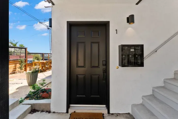 Front door entry to your private San Diego retreat.