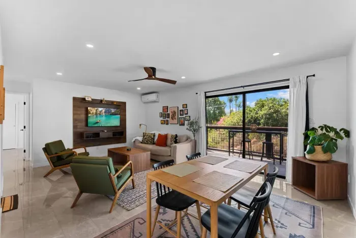 Bright living room with comfortable seating for relaxing or streaming.