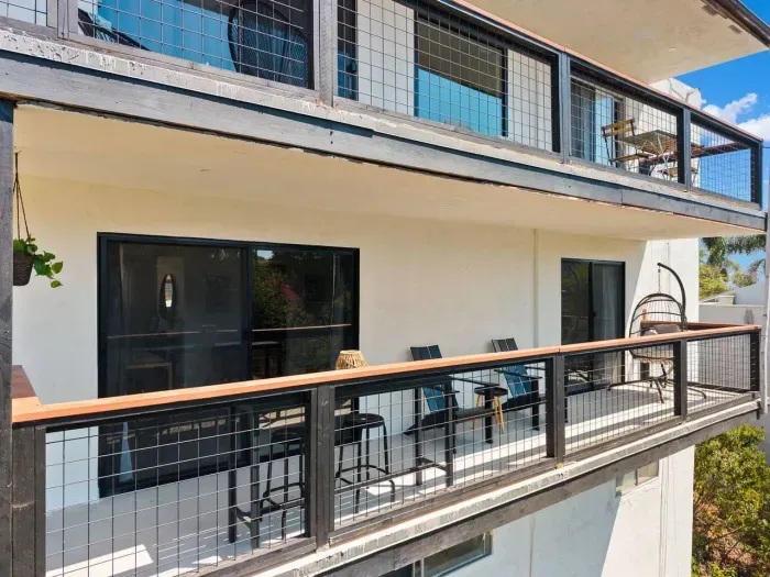 Private deck access from your flat with leafy views.